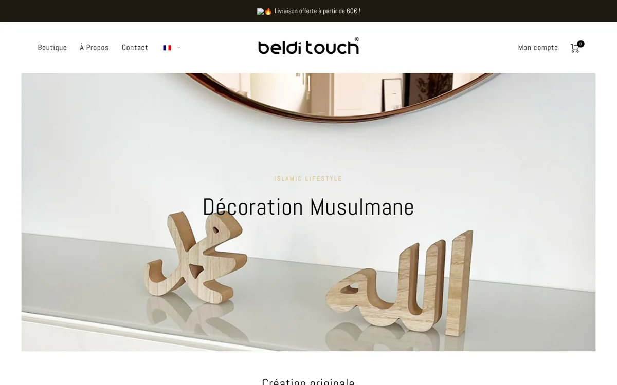 Page d’accueil de Beldi Touch avant la refonte