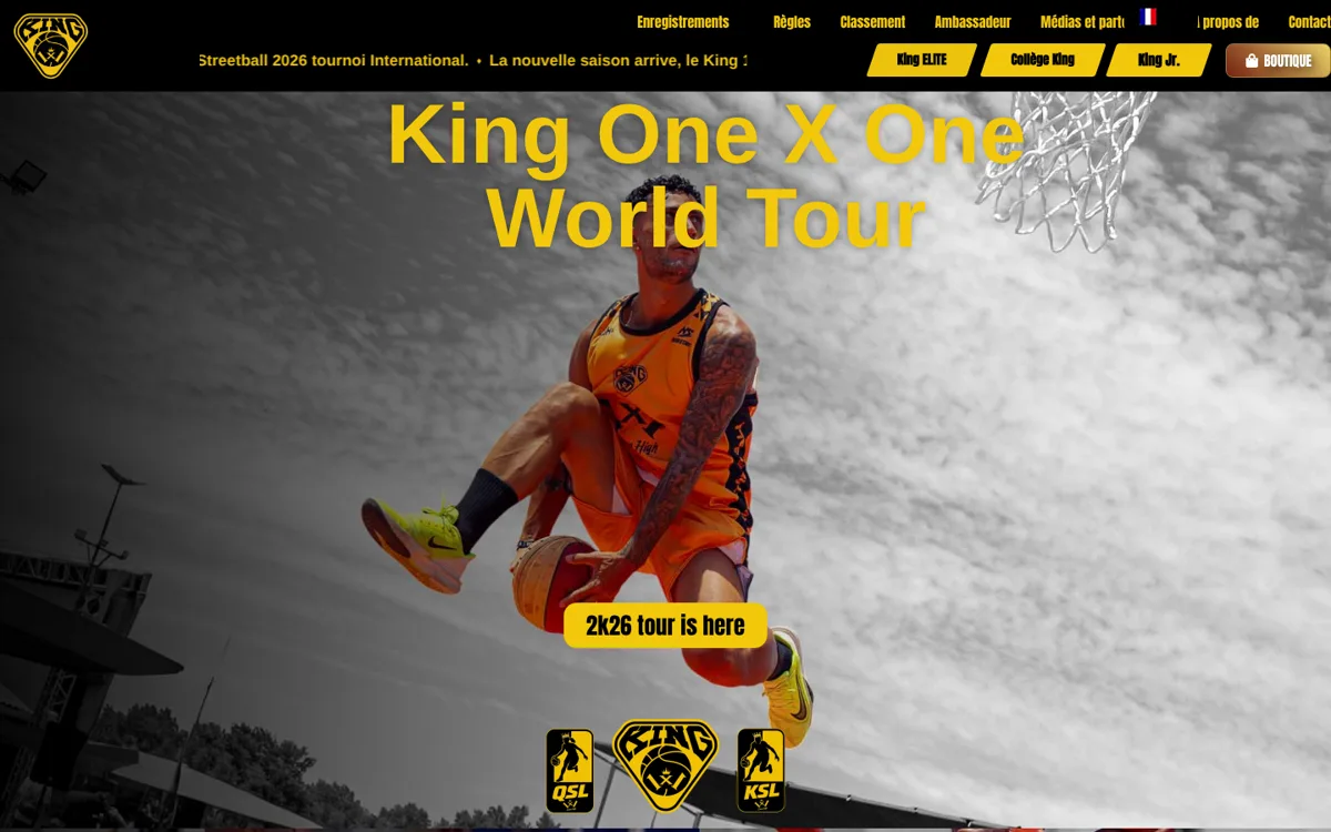 Page d’accueil du site King 1x1, avant et après la refonte (avant)