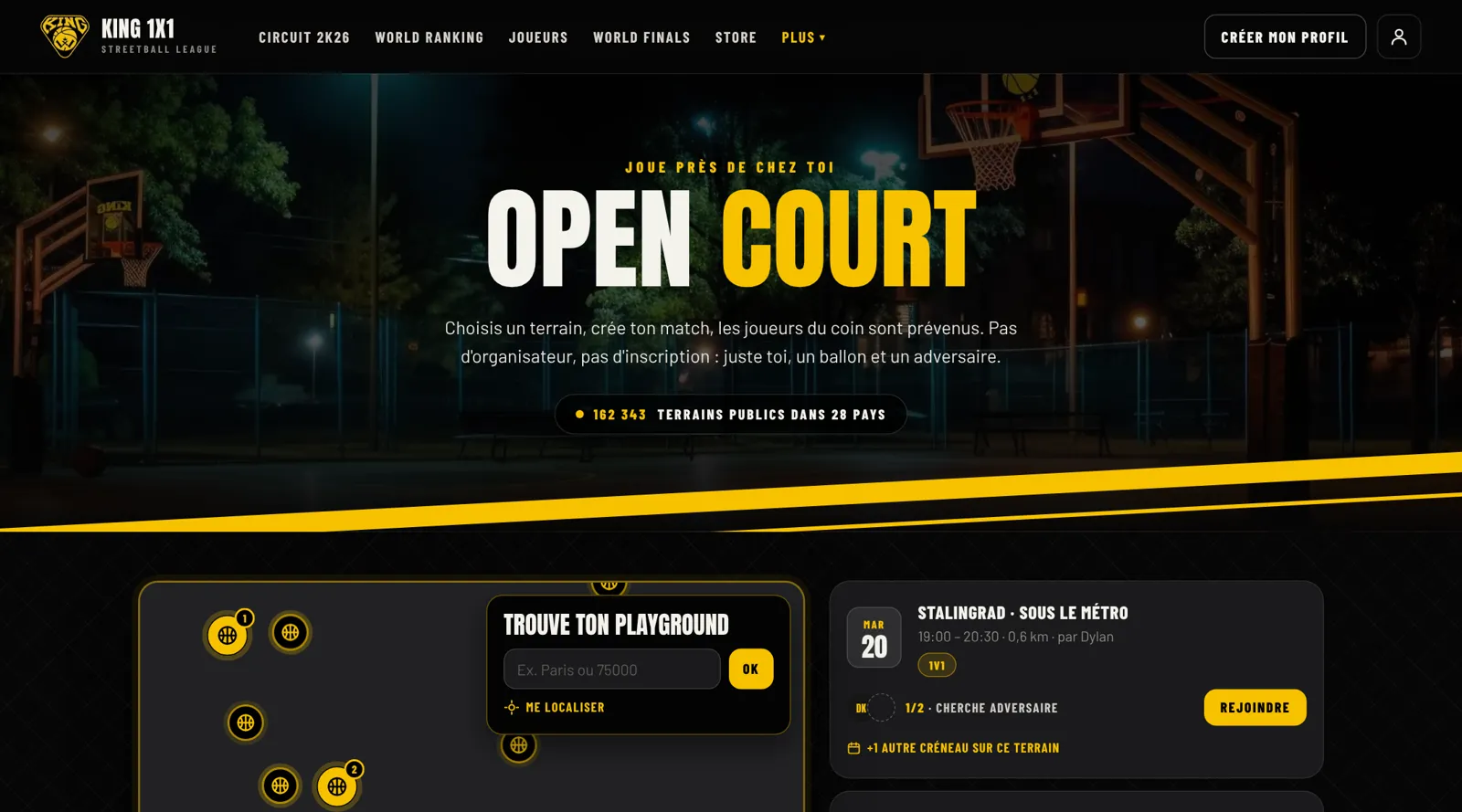 Site King 1x1, page Open Court